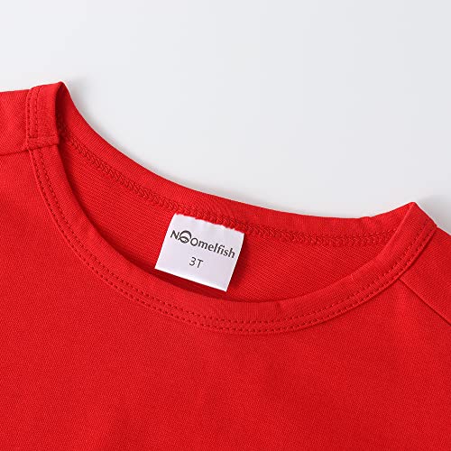 Image of Noomelfish Girls Short Sleeve Heart Pocket T-Shirts Casual Cotton Tee Tops Blouse (5-12 Years)
