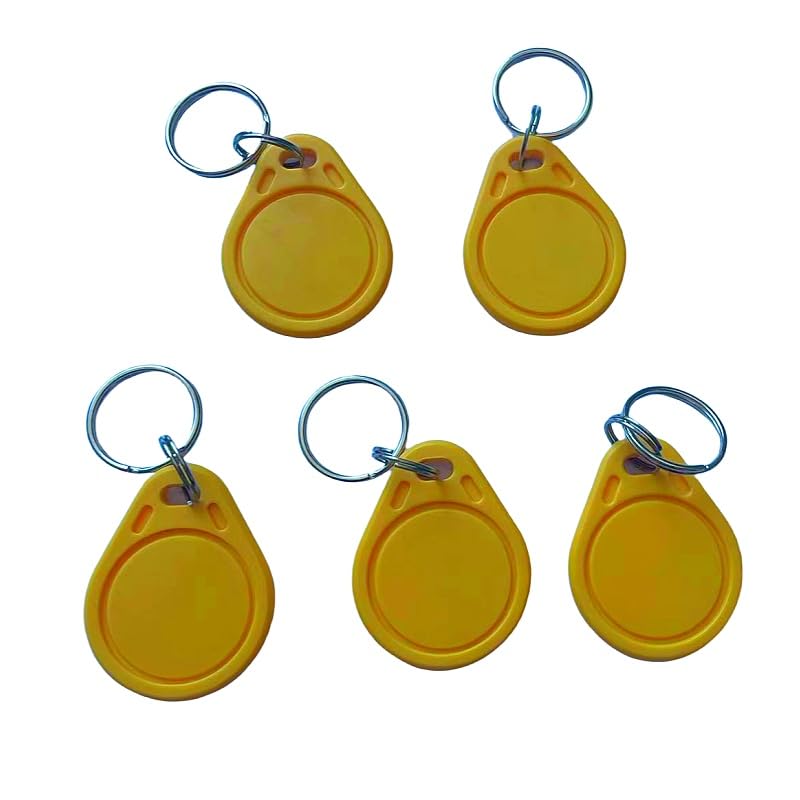 UID Tag Key Fob,13.56mhz, Changeable Writable Rewritable Programmable (Pack of 5) (Yellow)