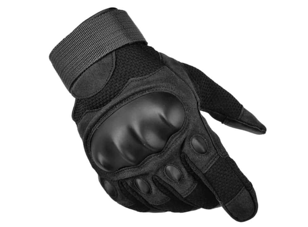 RATASK Heavy Duty Hard Knuckle Gloves Paintball Airsoft Gloves Hiking Camping motorcycling Outdoor and Work (Black Medium)