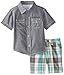 Calvin Klein Baby Boys' Gray Shirt with Plaid Shorts