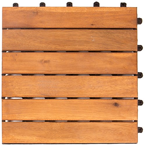 Vanage VG-4635 baldosas de Madera para Suelos Juego de 9, Marrón, 9-er Set