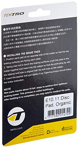 Tektro Disc Pad Organische Verbundstoffe E10.11, 2 Sets, Keine – Ansicht 3