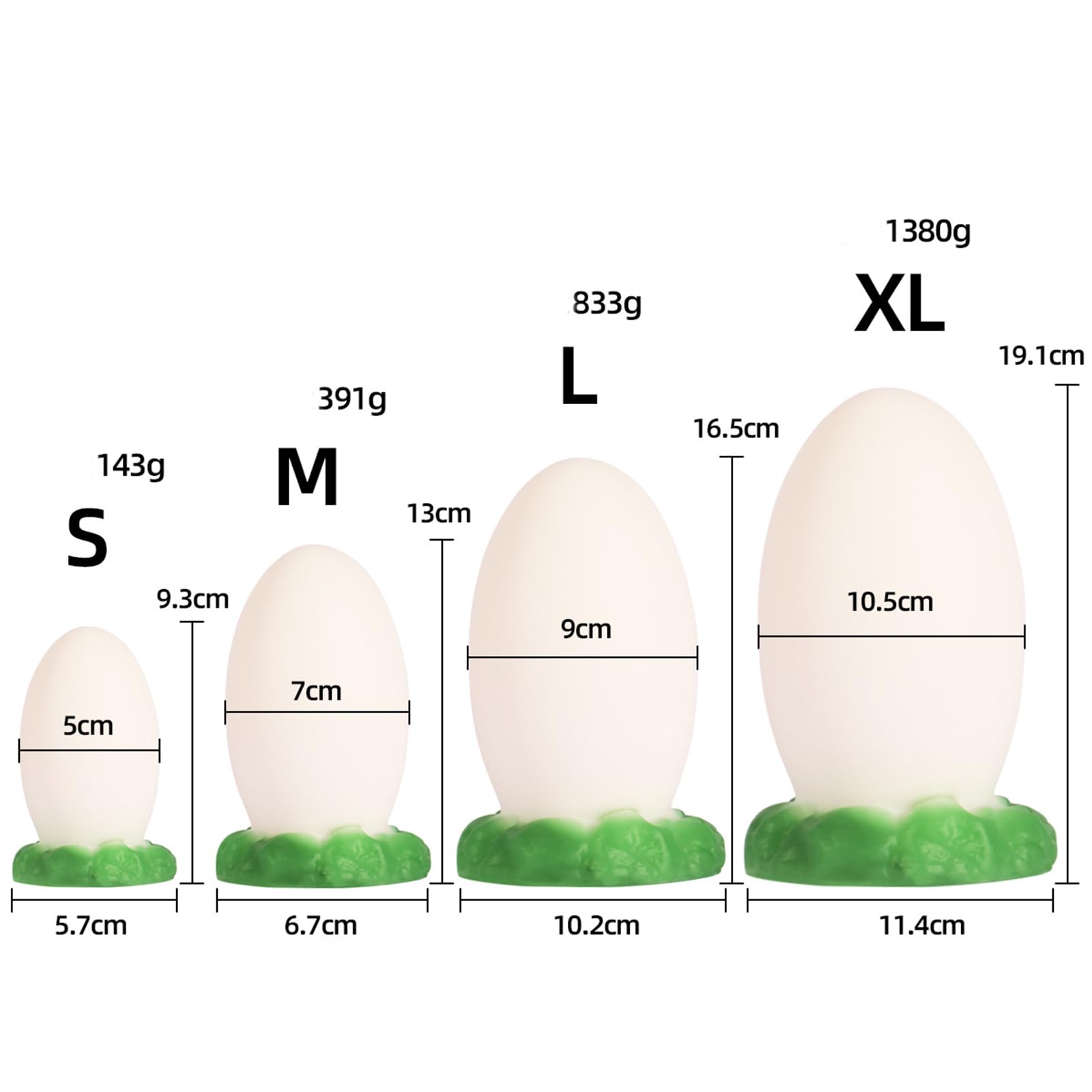 AMAZBEE Grande Butt Plug con ventosa per l'allenamento anale Silicone Dragon Egg Plug anale per maschio femmina anale Extender SM Sex Toys (XL)