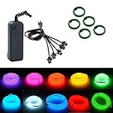 MIYOKA El Wire Portable Electroluminescent Wire Neon Light for Indoor Outdoor Christmas Halloween Party Decoration(Green)