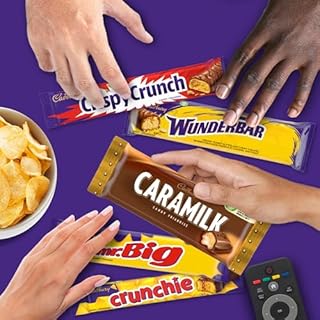 CADBURY 18 Full size Chocolatey Candy Bars, Variety Pack, Wunderbar, Caramilk, Mr. Big, Crunchie, Crispy Crunch, Gift Pack, 880 g