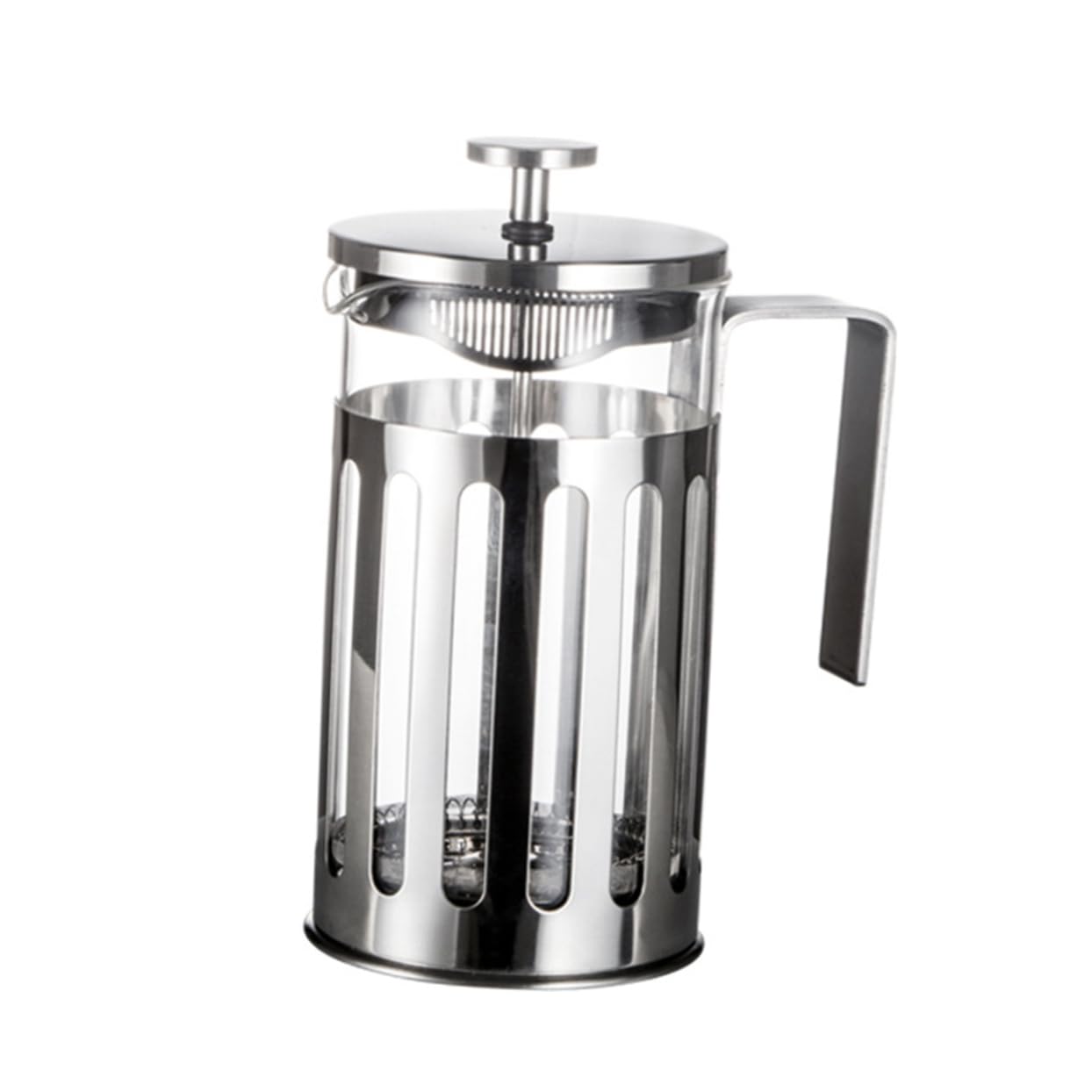 TIDTALEO Explosion-proof French Pressure Pot 304 Stainless Steel High Borosilicate Glass Teapot Heat Resistant Flower Pattern