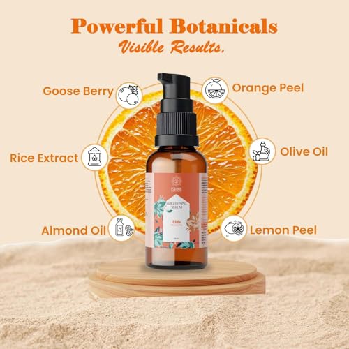 Image of Ishmi Organic Vitamin C Face Serum 30ml | Brightening & Moisturizing | Anti-Tanning & Anti-Aging | Skin Toner & Hydrating Serum for Men & Women