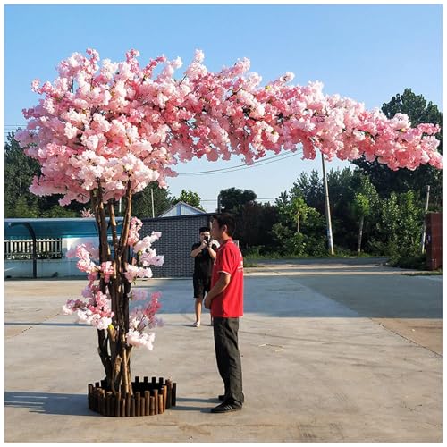 Árbol de cerezo artificial, decoración de flor de melocotón llorón, flores falsas realistas para el hogar y el jardín, impresionante decoración de plantas