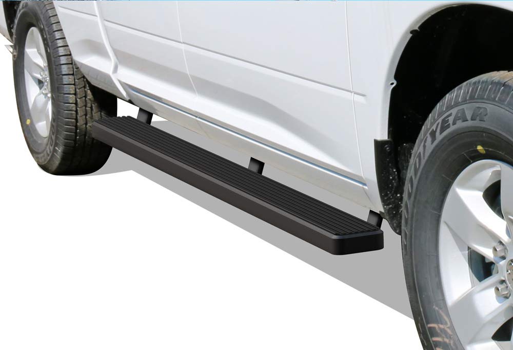 APS Running Boards (Nerf Bars Side Steps Step Bars) Compatible with Dodge Ram 1500 2009-2018 Quad Cab (Stainless Steel Black Powder Coated 5 inches)