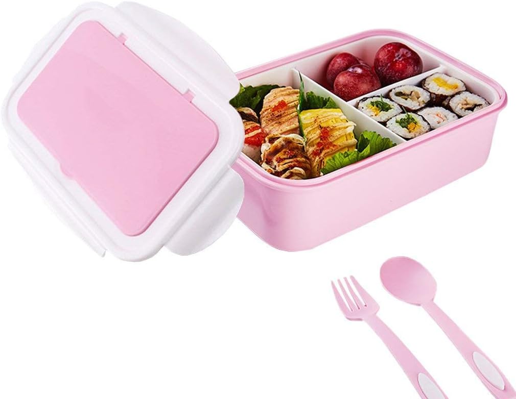 bento Box,Kids Lunch Box with 3 Compartments Spoon Fork Adult Bento