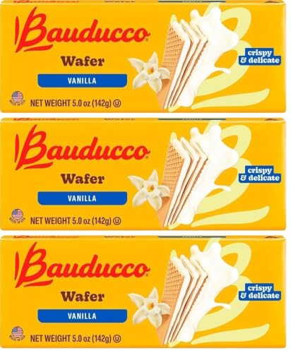 Image of Bauducco Vanilla Wafers - Crispy Wafer Cookies With 3 Delicious, Indulgent, Decadent Layers of Vanilla Flavored Cream - Delicious Sweet Snack or Desert - 5.0 oz (Pack of 3)