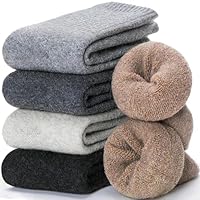 EBMORE Merino Wool Socks for Women Hiking Thermal Warm Winter Thick Boot Cozy Crew Comfy Work Socks for Ladies 5 Pairs