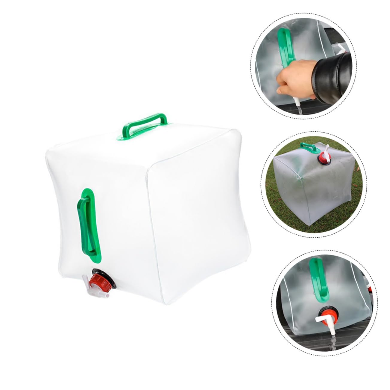 HEMOTON Collapsible Water Bag Professional Outdoor Water Container with Handle Lightweight Space Saving for Camping Hiking Picnics and Outdoor Activities