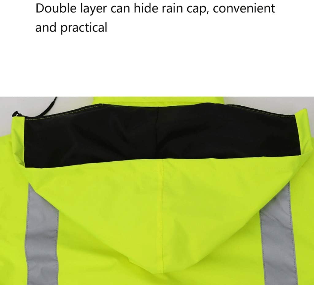 Chalecos Reflectantes de Alta Visibilidad, Tamaños múltiples del Amarillo Fluorescente Chaleco reflexivo Caliente Impermeable(XL)
