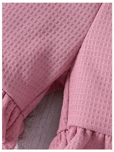 Floerns Short de perna larga de malha com cintura elástica com babados e bainha lisa, 3 peças, Cinza