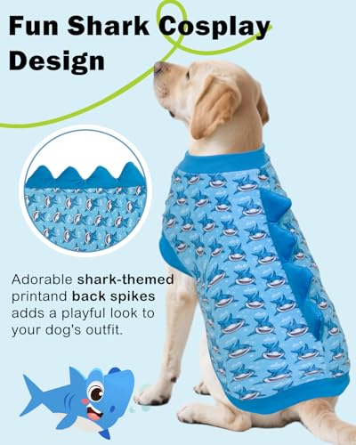 Image of CuteBone Dinosaur Costume Dog Shirt, Stretchy Velvet T-Shirt Clothes for Medium Dogs, Soft & Breathable Pet Tee Outfit Frenchie Apparel for Daily Wear, Cozy Pullover Design Puppy Fashion COSBX04XXL