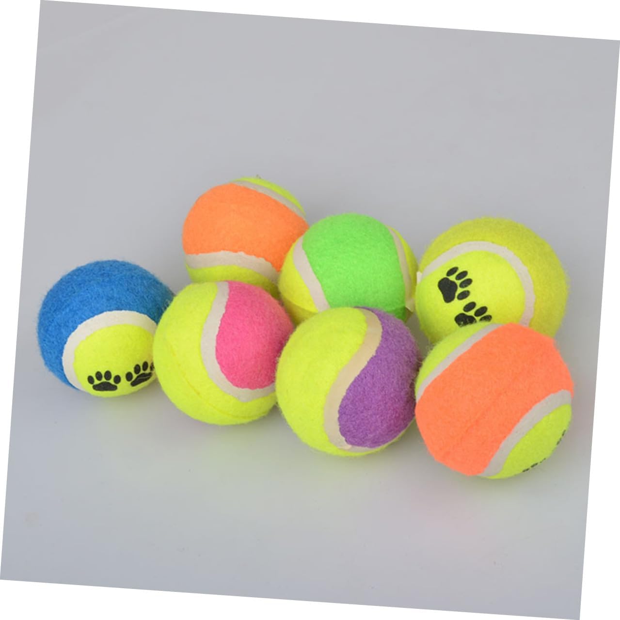 Beaupretty 16pcs Small Tennis Balls for Dogs Plush Puppy Set 7cm Diameter Rubber Chew Balls for Dog Training and Teething for Interactive Play Random Color