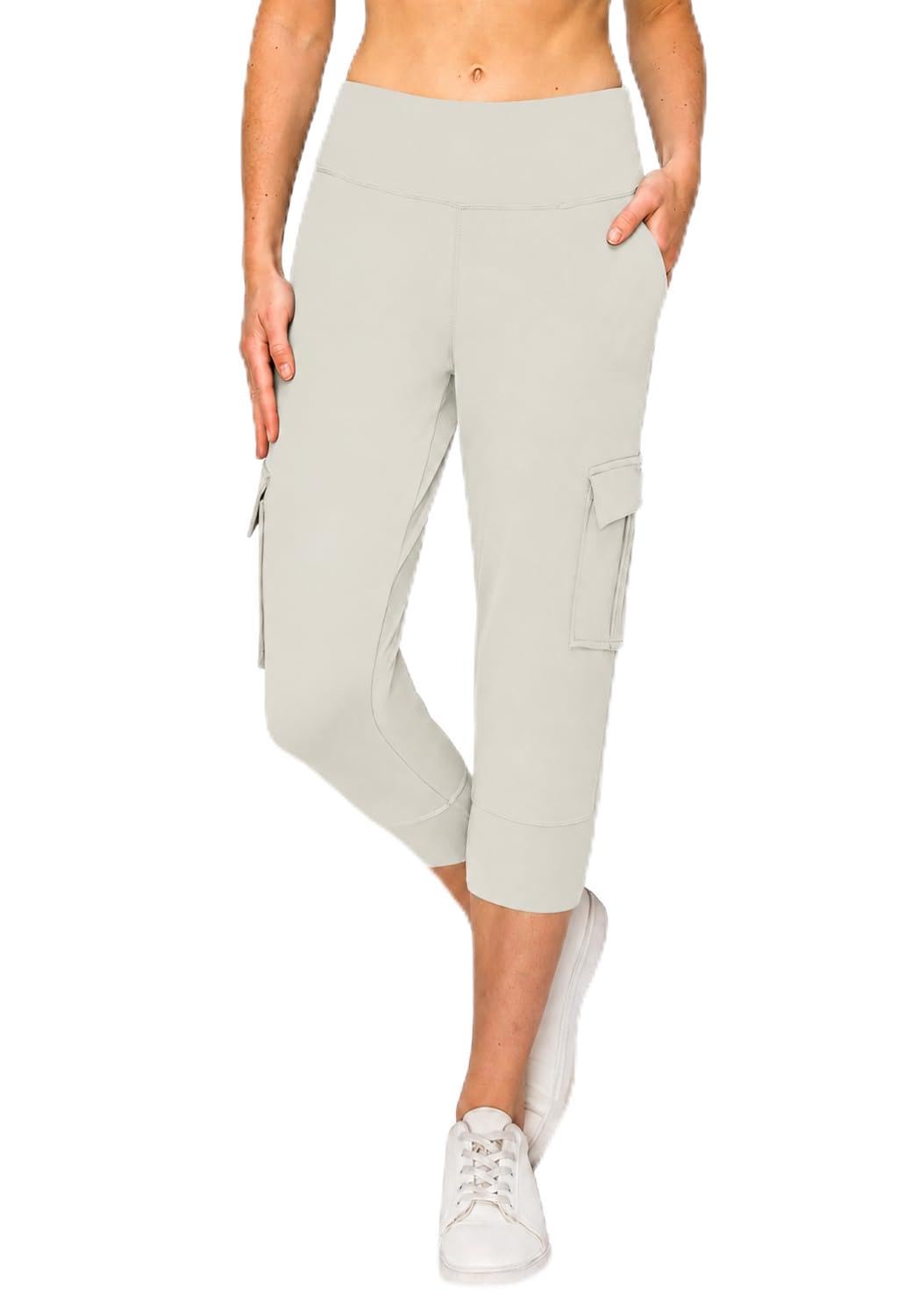 Capri Cargo Jogger Pants for Women - Super Soft Casual Drawstrings Track Cuff Bottoms