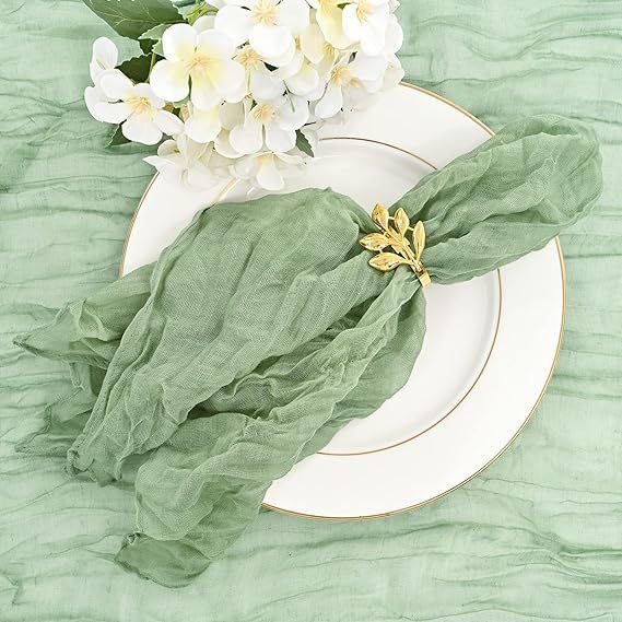 Servilletas de tela verde rustic set x4 21x21 in miniatura 3