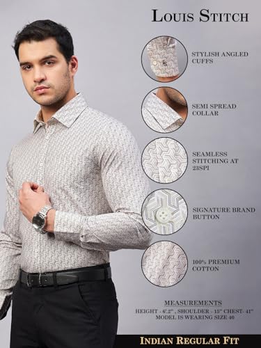Image of LOUIS STITCH Men's Cotton Regular Fit Shirt (ST-GRP1)