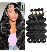 Human Hair Bundles Body Wave Bundles (16 18 20 22 inch) 100% Unprocessed Brazilian Virgin Hair Ex...