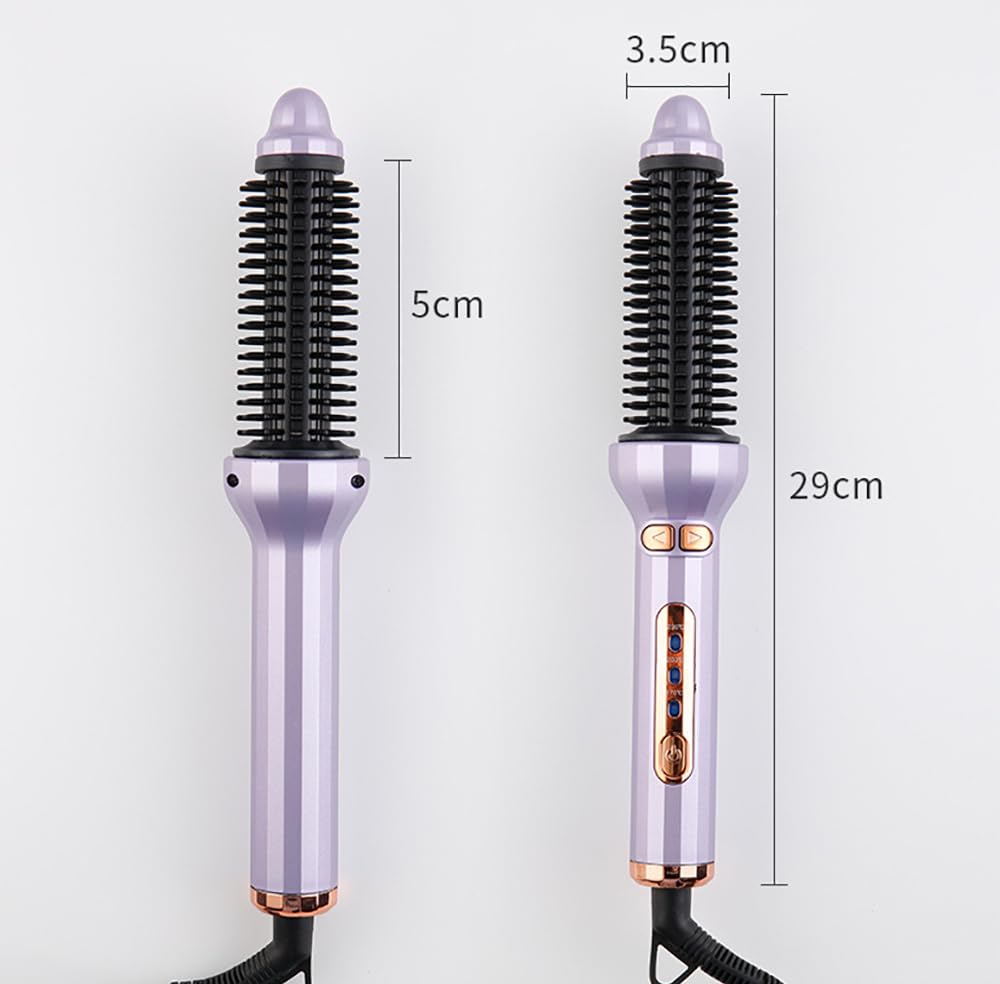 Automatic Curling Rod Hair Comb, Large Wave, Anti-Scald Design, PTC Heating Technology, Rotating Curling Iron (Purple)