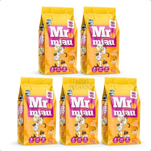 Kit 5 Areia Higiênica Sanitária Para Gatos 4kg Mr Miau Super Premium Natural Alfa Pet