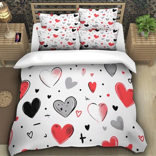 Housse de couette hypoallergique cœur 140x200cm pour préserver la peau sensible - 5