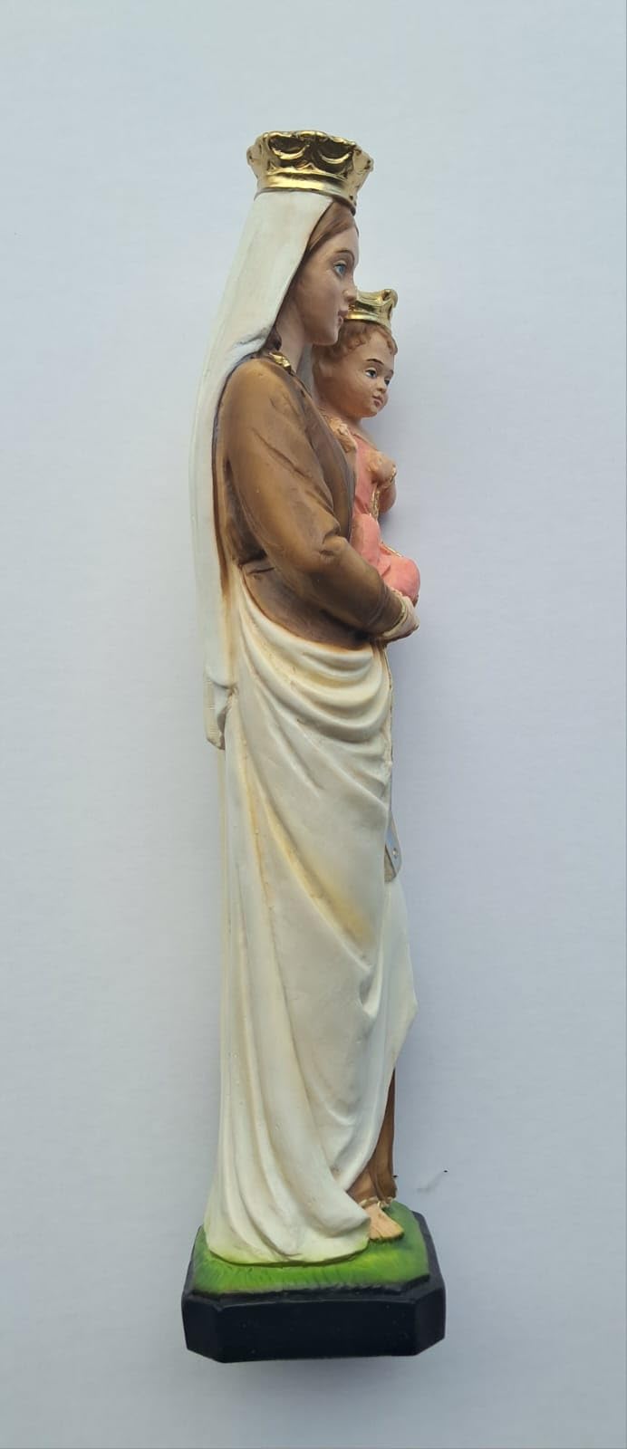 Generico Statua della Madonna del Carmine cm 30 (11,81 inches) in resina decorata a mano di produzione artigianale italiana per interni ed esterni