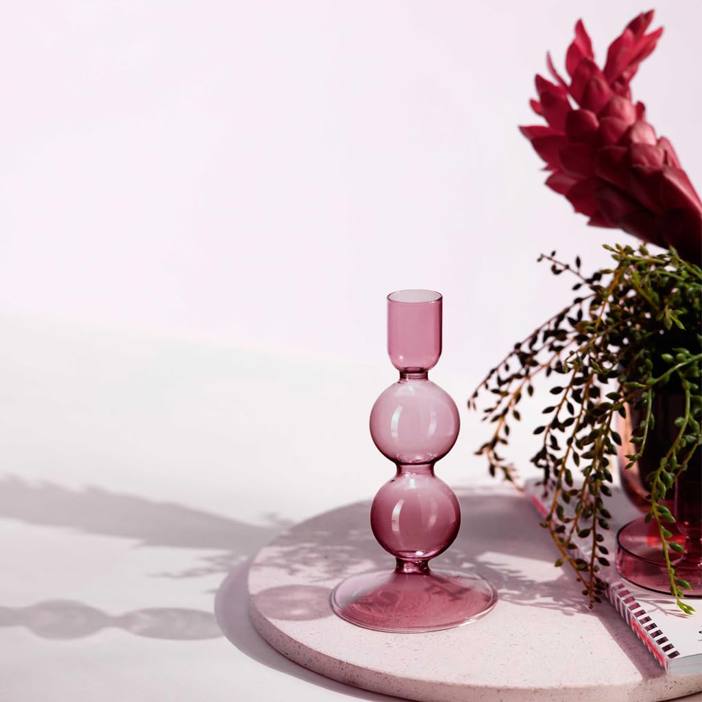 like. by Villeroy & Boch - Like Home Grape Fioletowy, Elegancki Szklany Świecznik Na Świece Stołowe, Dekoracja Do Domu, Optymalny Design, Szkło Borokrzemowe