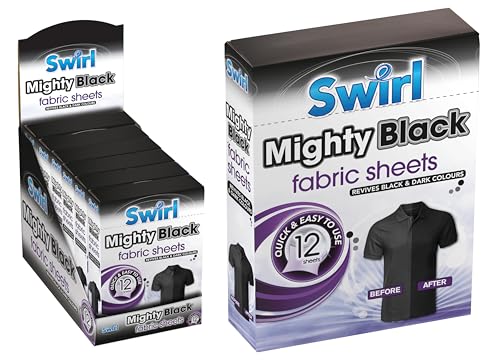 Swirl Mighty Black fabric Sheets x 12