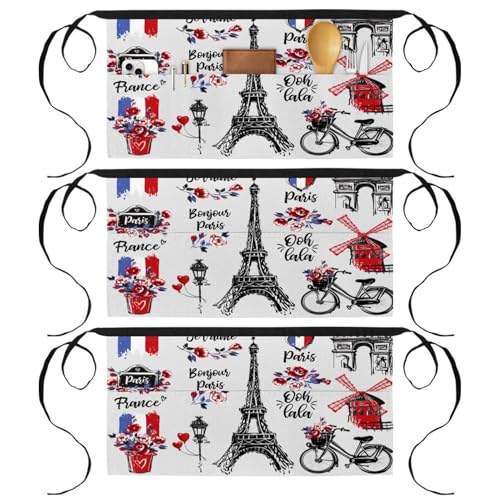 Demi-tablier de cuisine multicolore idéal pour pâtisserie et bistrot