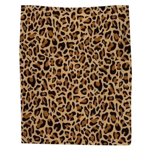 PyrrlicToy Leopard Print Blanket Warm Blanket Soft Leopard Print Multifunctional Sofa Bed Travel Blanket for Home Bedroom Camping-100×150cm