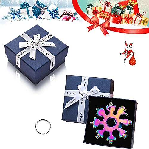 Multiherramienta Copo de Nieve,18 en 1 Herramienta Multiusos,Tarjeta de La Herramienta Del Copo de Nieve,Portátil Snowflake Multi Tool Acero,Copo Nieve Llavero Cover
