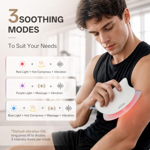 Image of Electric Muscle Scraper with Heating & Vibration,White