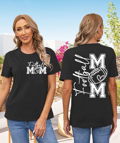 Game Day Shirts Women Football Shirt Sunday Funday T-Shirt Vintage Leopard Print Tee Casual Graphic Tee Tops4