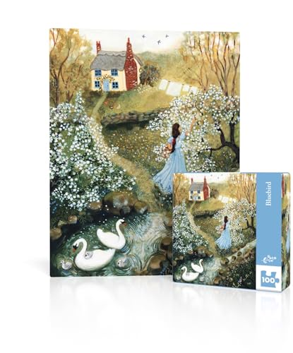 New York Puzzle Company - Loré Pemberton Bluebird Mini - 100 Piece Jigsaw Puzzle for Family Game Nights by Loré Pemberton