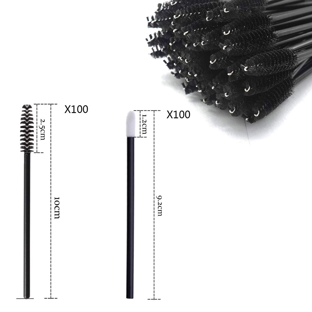 200 piezas Kits de pinceles de maquillaje desechables negro