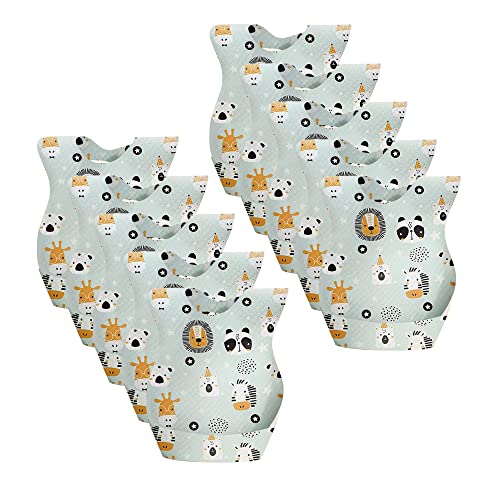 QKEPCY Bébé Bavoirs Jetables Imperméables Alimentation Étanche avec Ramasse Miettes Super Doux Bavoirs Jetables Ajustables pour Enfants pour la Maison ou en Déplacement (Type D) Cover