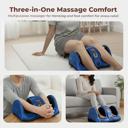 Image of Durafit91 Electric Foot Massager for Pain Relief, Feet Massager with Hand Simulation Massage, Air Compression, Shiatsu, Deep Kneading, Blood Circulation, Relaxation & Stress Relief, Portable Massager