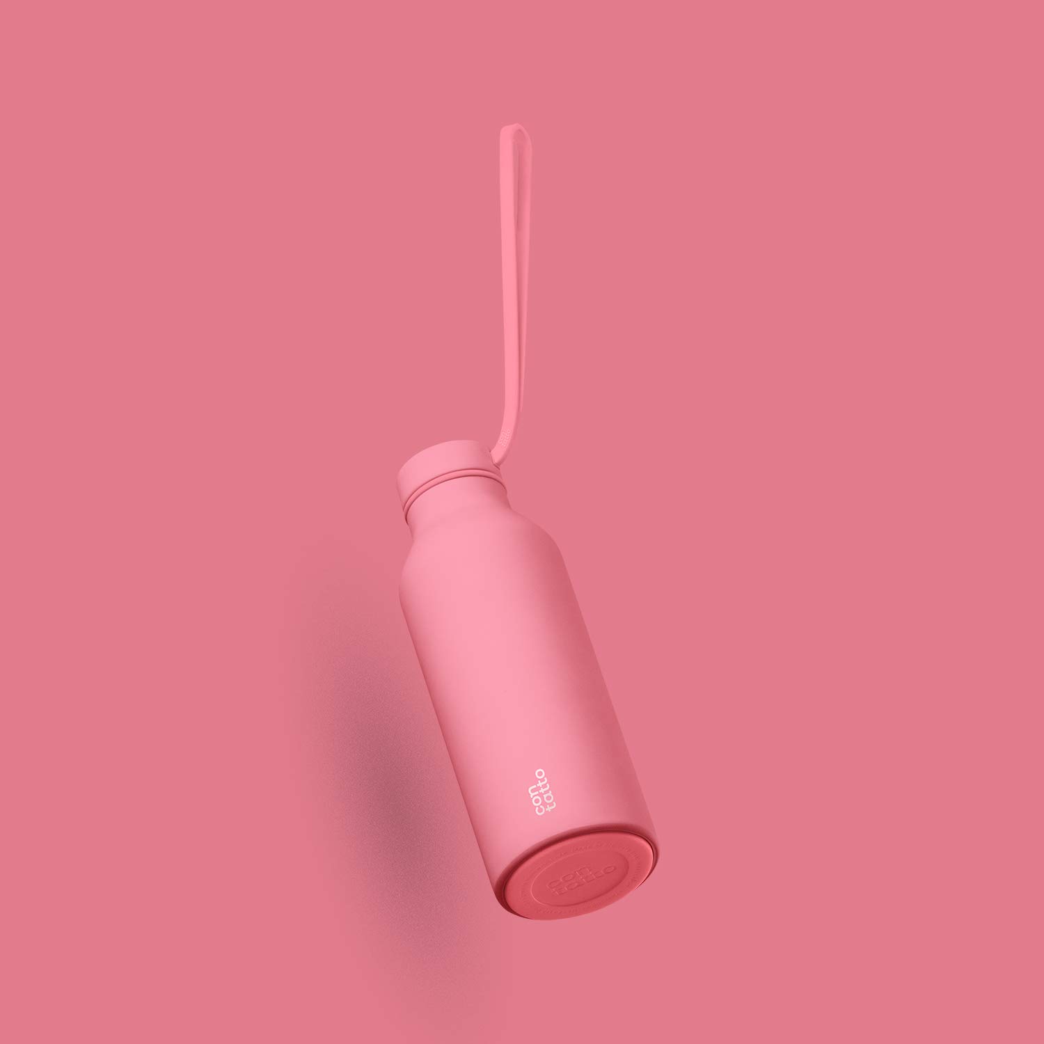 con-tatto Bottle Bottiglia termica con 3 Pareti in Acciaio e Rame - Bevande fredde per 25 ore e calde per 15 ore - Fascia e Tappo Sport Lid inclusi! (Bubble Gum)