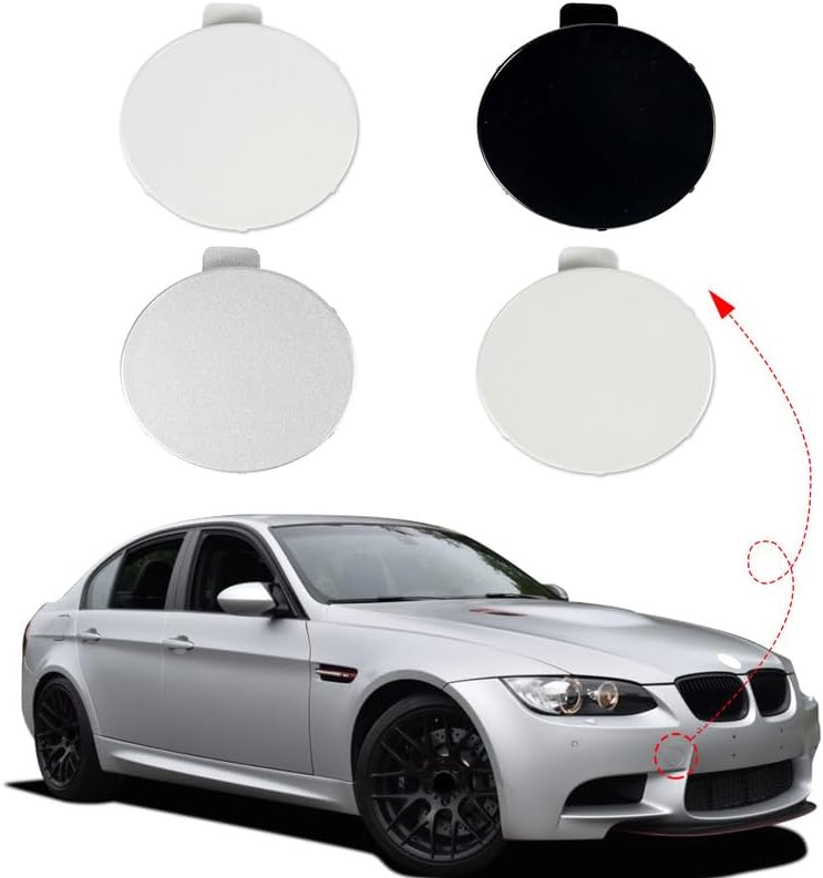 Car Front Bumper Tow Hook Cover Cap Towing Eye for BMW M Series M3 4door E90 Sedan 2door E92 Coupe E93 Convertible 2007 2008 2009 2010 2011 2012 2013 51118043981 (Carbon Black Right Passenger Side)