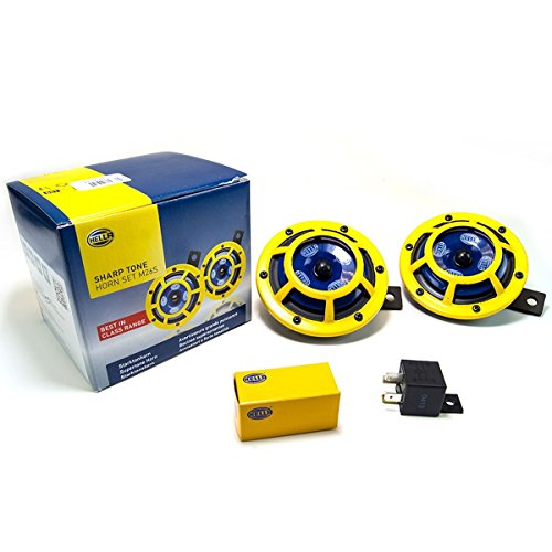 Hella H31000001 114dB 12V Sharptone Panther Dual Horn Kit with Torque Solution Bracket Compatible with 2015+ Subaru WRX & STI (Yellow)