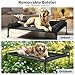 Veehoo Elevated Raised Dog Bed-Cooling Outdoor Dog Cot Bed for Large Sized Dogs Three-Sided Fence Raised Pet Cot with Mesh & No-Slip Feet Dog Hammock Bed with Removable Bolster-47 x 29