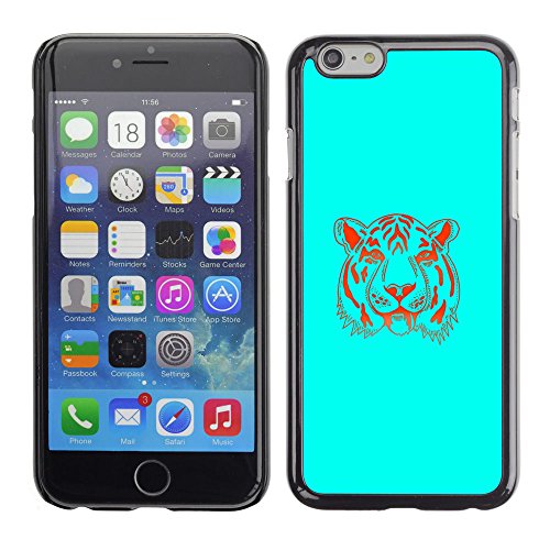 Coque iPhone 6 plastique évite les rayures style Neon Blue Tiger XPTECH