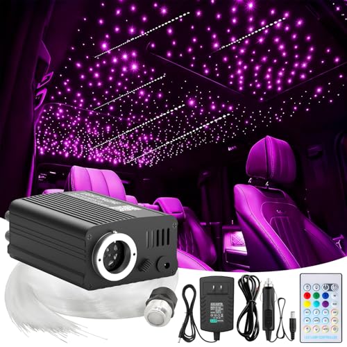 Image of Meteor Twinkle 750 pcs 6.5ft Starlight Headliner Light,16W LED Star Ceiling Fiber Optic Light Kit APP /Remote Control for Car /Home /Party