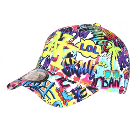 Hip Hop Honour Casquette Enfant Blanche et Violette Comics Pop Art NY Boom 7 a 11 Ans - Taille Unique - Blanc