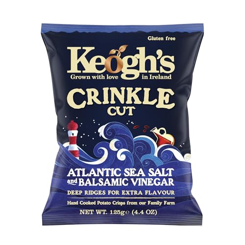 Keogh's Crinkle Sea Salt & Vinegar 3x125 Grams Deliciously fresh Irish potato crisps