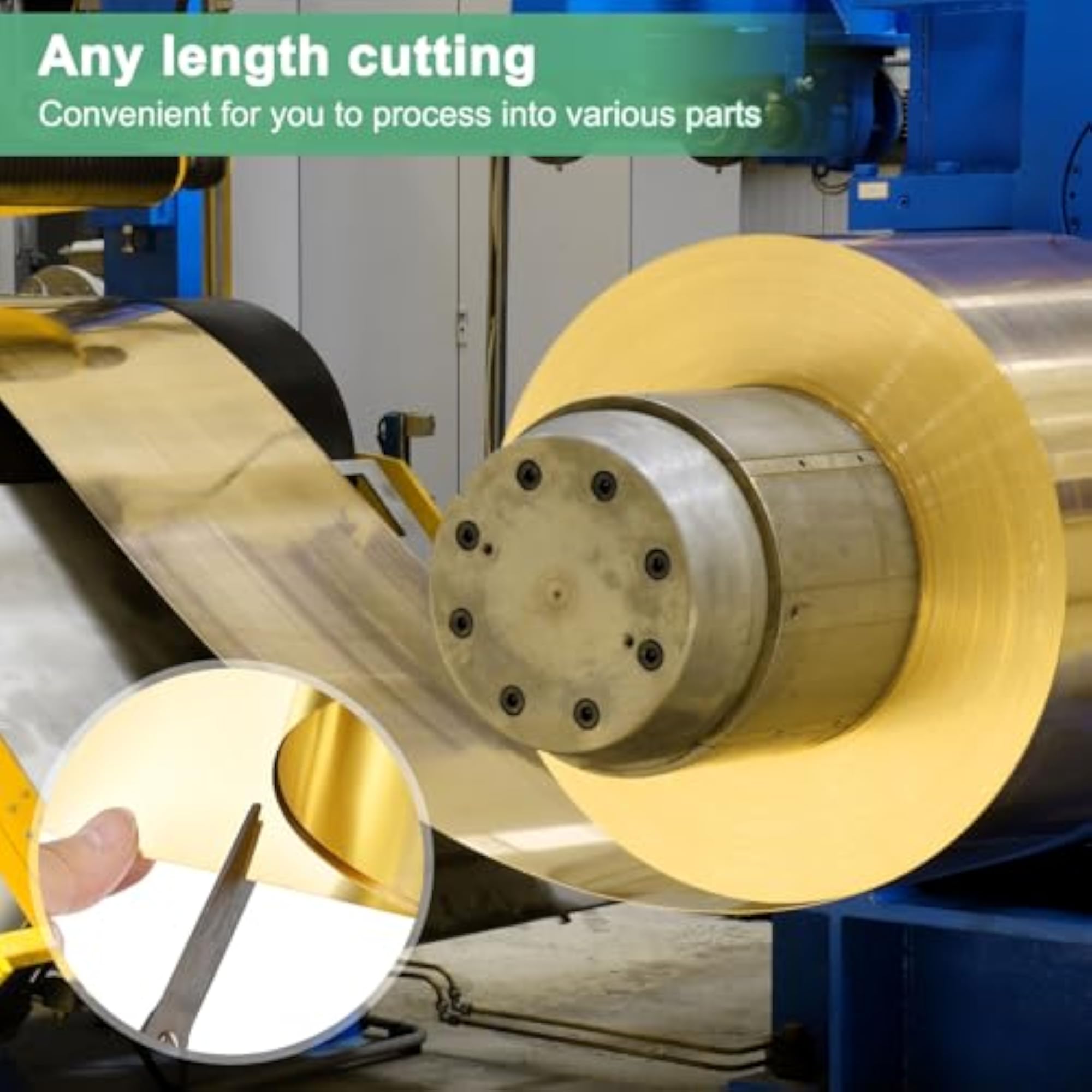 2-Pack Brass Sheet Roll, 39"x 0.4"x 0.004", Metal Foil Plate