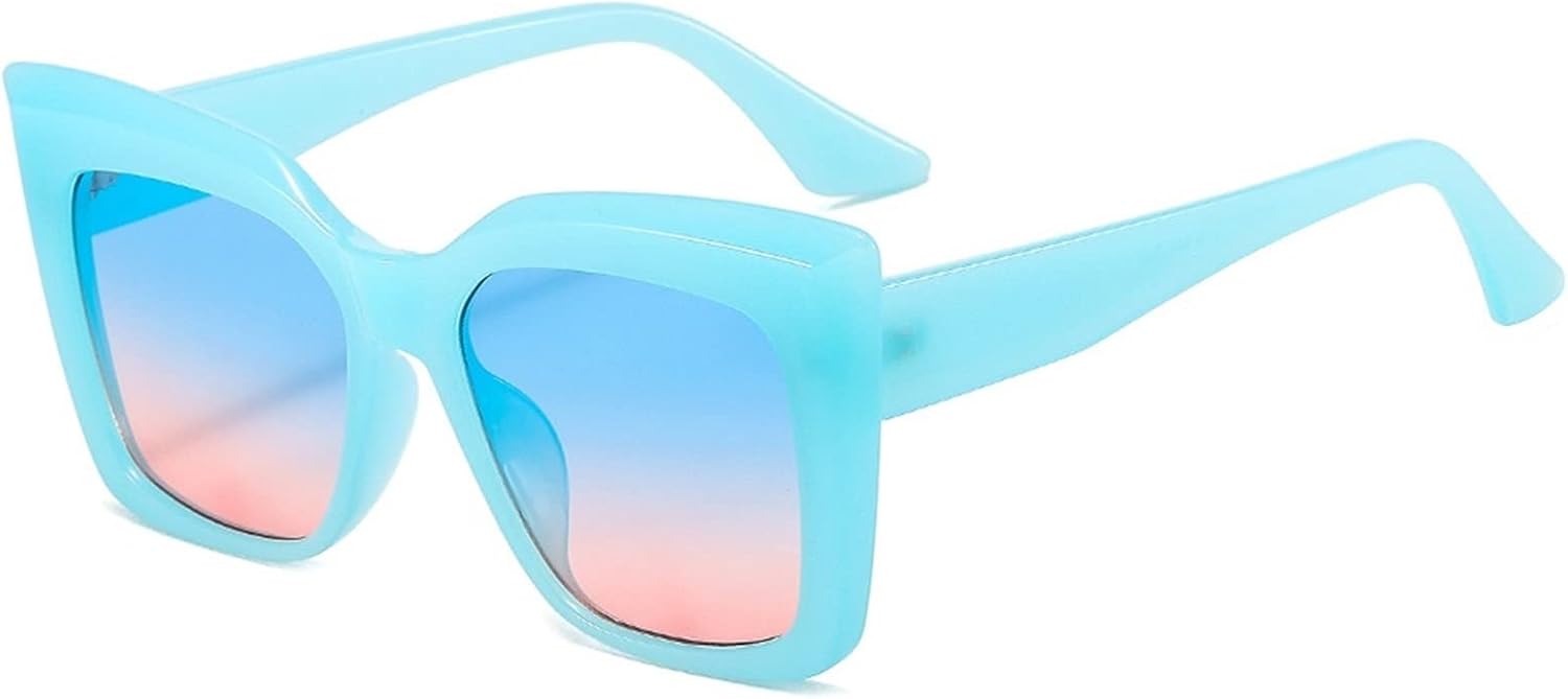 Square Print Men's and For Women's Sunglasses, Outdoor Vacation Internet Celebrity Glasses (Color : B, Size : Medium)